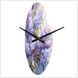 Purple And Blue Lilac Bush In Bloom - Asymmetric Metal Wall Clock