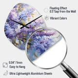 Purple And Blue Lilac Bush In Bloom - Asymmetric Metal Wall Clock