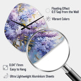 Purple And Blue Lilac Bush In Bloom - Asymmetric Metal Wall Clock