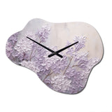 Blooming Lilac Melody I - Asymmetric Metal Wall Clock