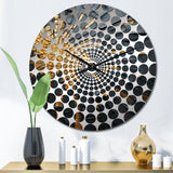 Black And Gold Abstract Meditation II - Abstract Metal Wall Clock