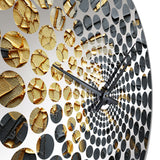 Black And Gold Abstract Meditation II - Abstract Metal Wall Clock