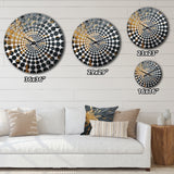 Black And Gold Abstract Meditation II - Abstract Metal Wall Clock