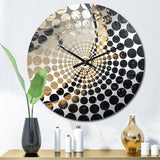 Black And Gold Abstract Meditation III - Abstract Metal Wall Clock