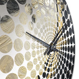 Black And Gold Abstract Meditation III - Abstract Metal Wall Clock