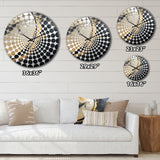 Black And Gold Abstract Meditation III - Abstract Metal Wall Clock