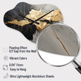 Black And Gold Abstract Meditation I - Asymmetric Metal Wall Clock