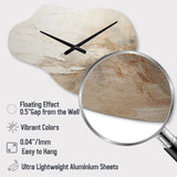 Beige And Brown Paint Fusion - Asymmetric Metal Wall Clock