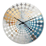 Gold And Blue Cosmic Paint - Abstract Metal Wall Clock