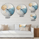 Gold And Blue Cosmic Paint - Abstract Metal Wall Clock