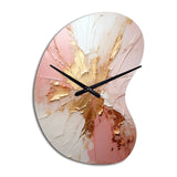 Gold And Pink Paint Fusion - Asymmetric Metal Wall Clock