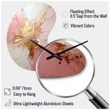 Gold And Pink Paint Fusion - Asymmetric Metal Wall Clock