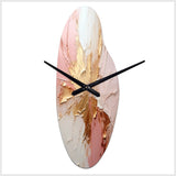 Gold And Pink Paint Fusion - Asymmetric Metal Wall Clock