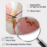 Gold And Pink Paint Fusion - Asymmetric Metal Wall Clock