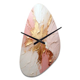 Gold And Pink Paint Fusion - Asymmetric Metal Wall Clock