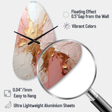 Gold And Pink Paint Fusion - Asymmetric Metal Wall Clock
