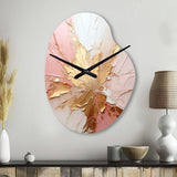 Gold And Pink Paint Fusion - Asymmetric Metal Wall Clock