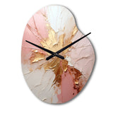 Gold And Pink Paint Fusion - Asymmetric Metal Wall Clock