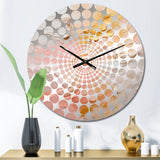 Gold And Pink Paint Fusion I - Abstract Metal Wall Clock