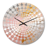 Gold And Pink Paint Fusion I - Abstract Metal Wall Clock