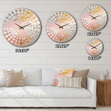 Gold And Pink Paint Fusion I - Abstract Metal Wall Clock