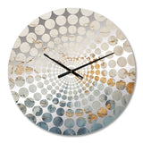 Gold And Blue Paint Fusion - Abstract Metal Wall Clock