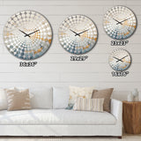 Gold And Blue Paint Fusion - Abstract Metal Wall Clock