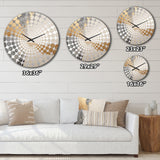 Gold And Beige Paint Fusion - Abstract Metal Wall Clock