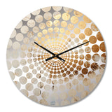 Gold And Beige Paint Fusion I - Abstract Metal Wall Clock