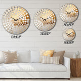 Gold And Beige Paint Fusion I - Abstract Metal Wall Clock