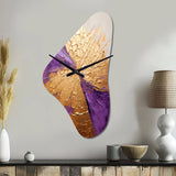 Gold And Purple Lunar Vector I - Asymmetric Metal Wall Clock