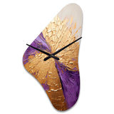 Gold And Purple Lunar Vector I - Asymmetric Metal Wall Clock