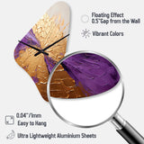 Gold And Purple Lunar Vector I - Asymmetric Metal Wall Clock