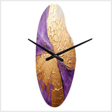 Gold And Purple Lunar Vector I - Asymmetric Metal Wall Clock