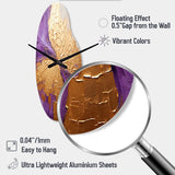 Gold And Purple Lunar Vector I - Asymmetric Metal Wall Clock