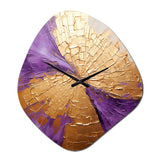 Gold And Purple Lunar Vector I - Asymmetric Metal Wall Clock