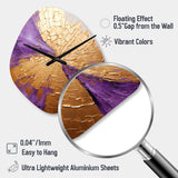 Gold And Purple Lunar Vector I - Asymmetric Metal Wall Clock
