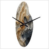 Gold And Beige River Spiral - Asymmetric Metal Wall Clock