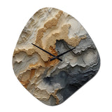 Gold And Beige River Spiral - Asymmetric Metal Wall Clock