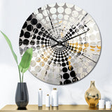 Black And White Lunar Vector - Abstract Metal Wall Clock