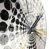 Black And White Lunar Vector - Abstract Metal Wall Clock