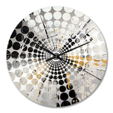 Black And White Lunar Vector - Abstract Metal Wall Clock