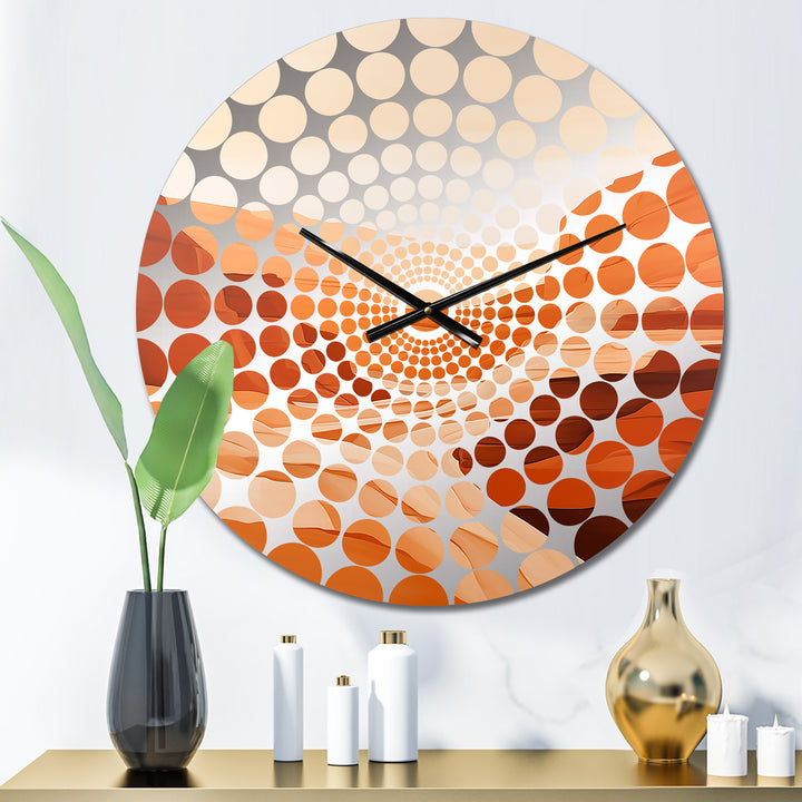 Brown Minimalism Canyon Calm III - Landscapes Metal Wall Clock