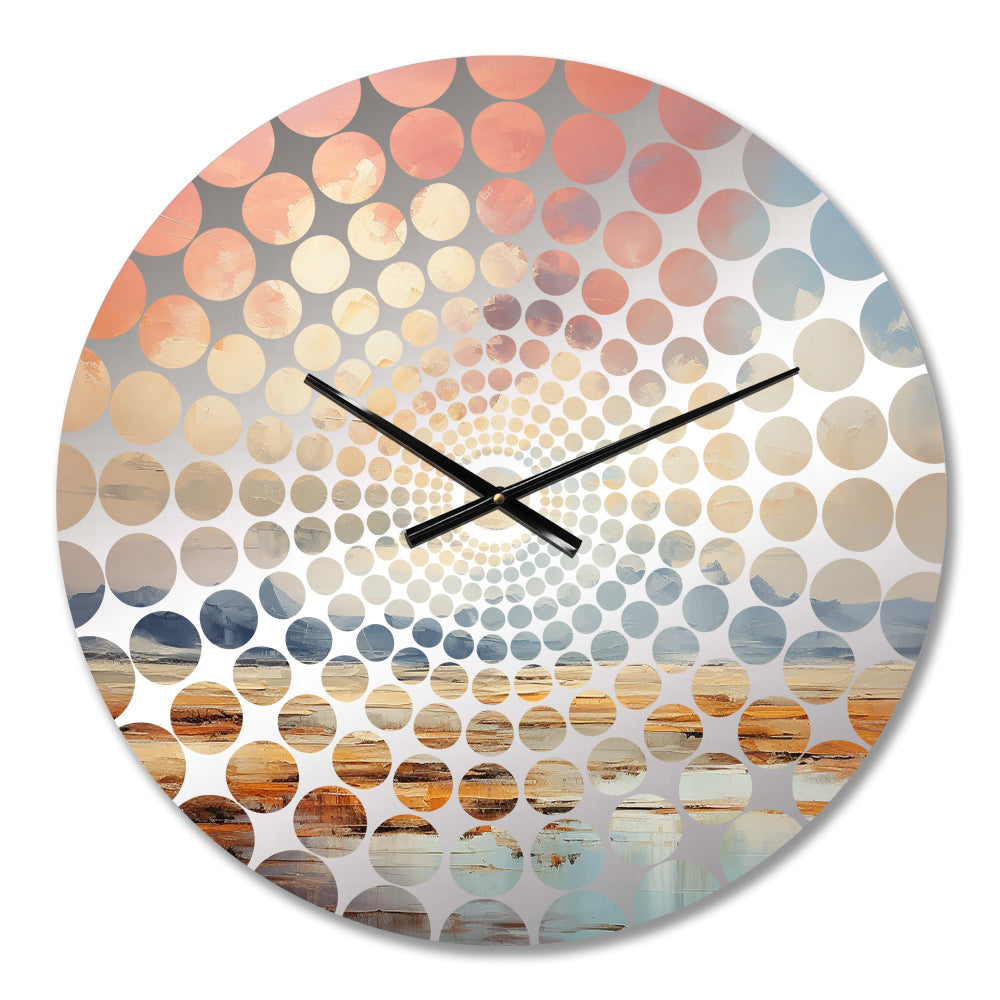 Pastel Plains Of Tranquility - Abstract Metal Wall Clock