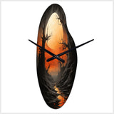 Moon Ebony Eclipse Silence II - Asymmetric Metal Wall Clock
