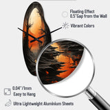 Moon Ebony Eclipse Silence II - Asymmetric Metal Wall Clock