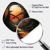Moon Ebony Eclipse Silence II - Asymmetric Metal Wall Clock