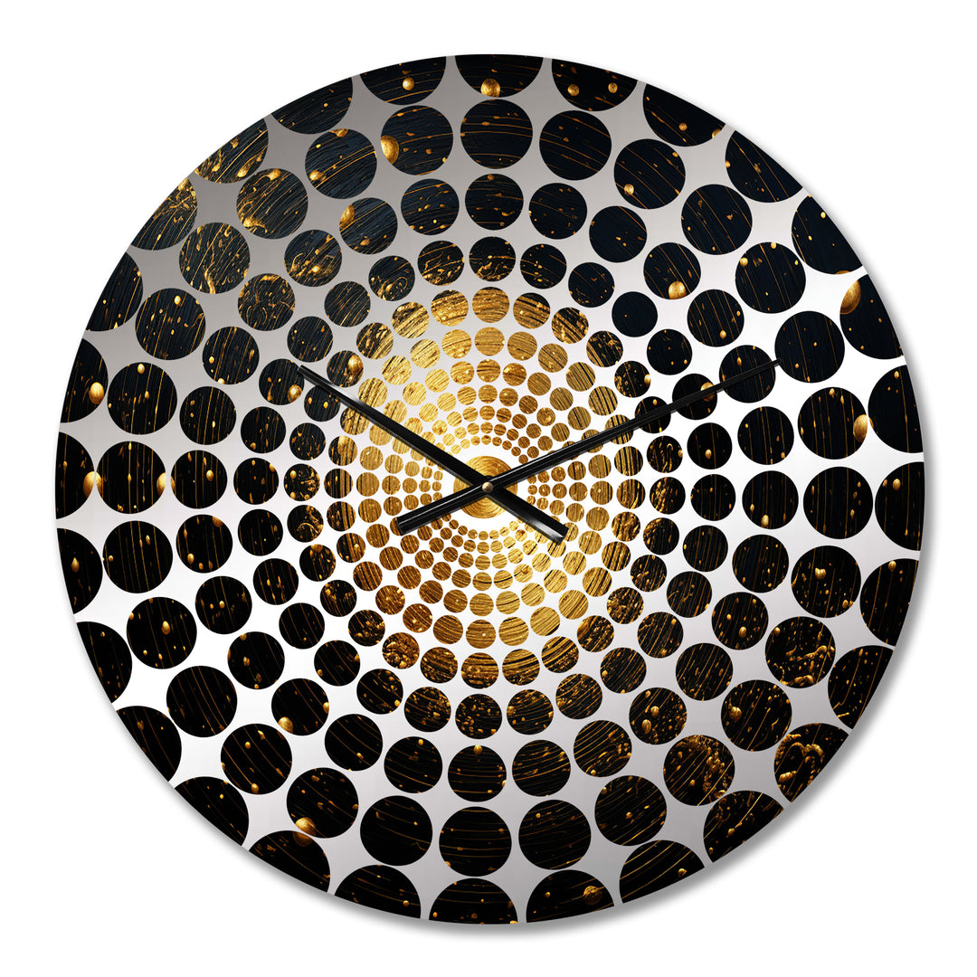 Gold Glimmering Moon Magic - Fantasy Metal Wall Clock