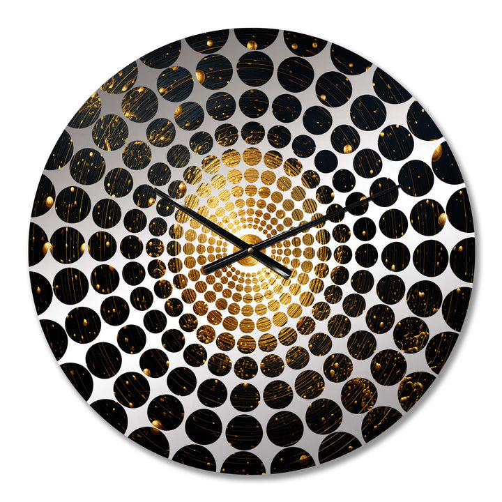 Gold Glimmering Moon Magic - Fantasy Metal Wall Clock