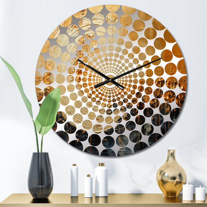 Gold Glimmering Moon Magic I - Fantasy Metal Wall Clock